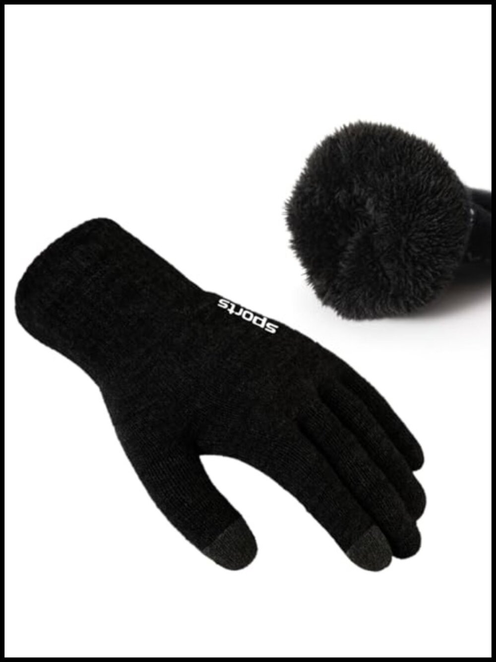Wool Fleece Lined Touchscreen Winter Gloves Unisex Thermal Knit